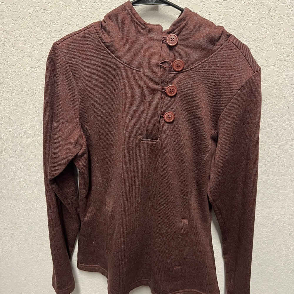 Brown Button-Up Sweater